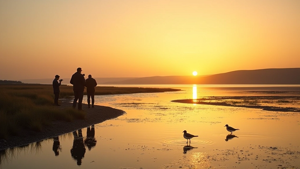 Bull Island Nature Reserve coastal landscape with salt marshes and migratory birds